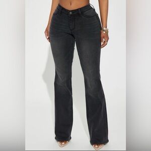Fashion Nova Lost Without You Soft Stretch Bootcut Jeans Black Wash Size 3